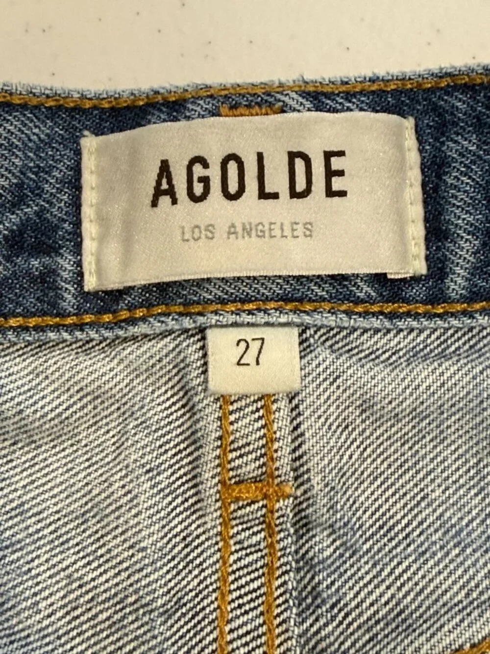 AGOLDE Parker Long Womens 27 Denim Shorts High Rise Cutoff Organic Cotton 90s